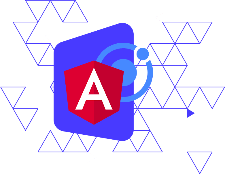 angular logo with designer background